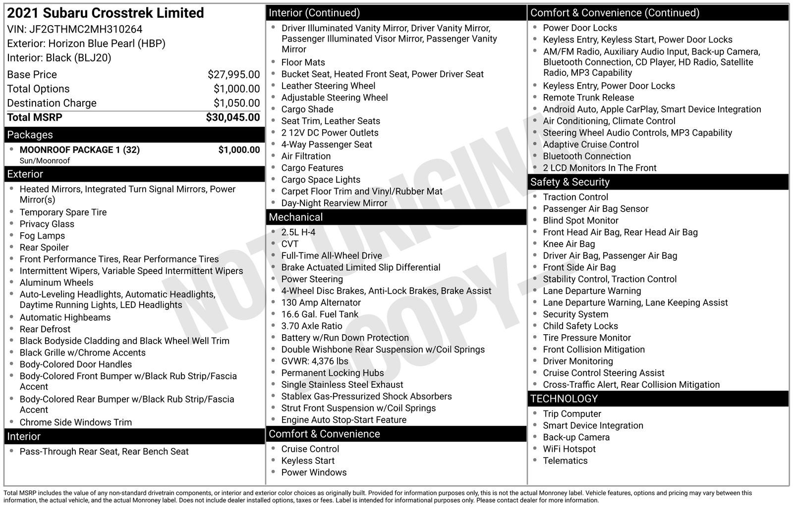 2021 Subaru Crosstrek Limited